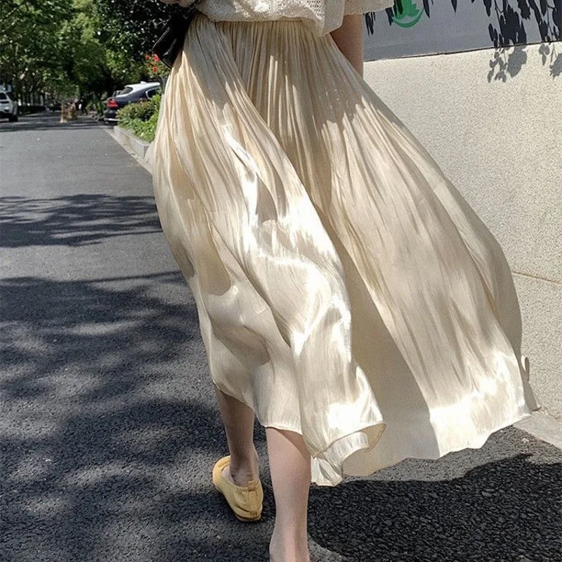 Юбка-миди женская шифоновая с цветочным принтом высокой талией