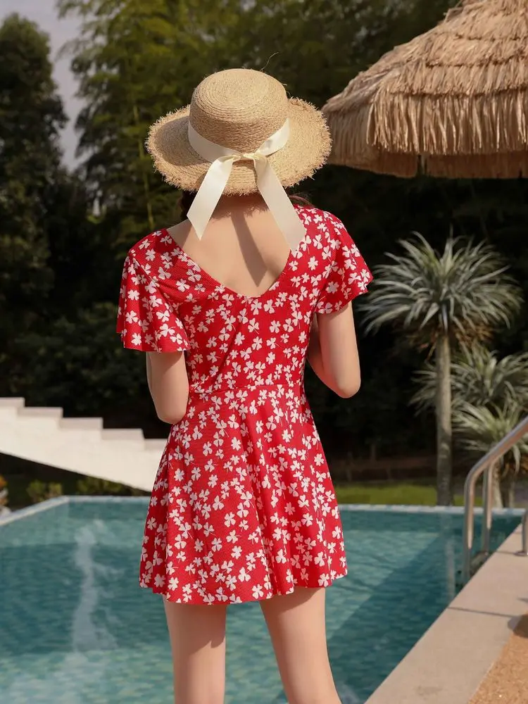 Купальник Puku Juzg Женский 2022 новая Корейская версия консервативное бикини Цельный