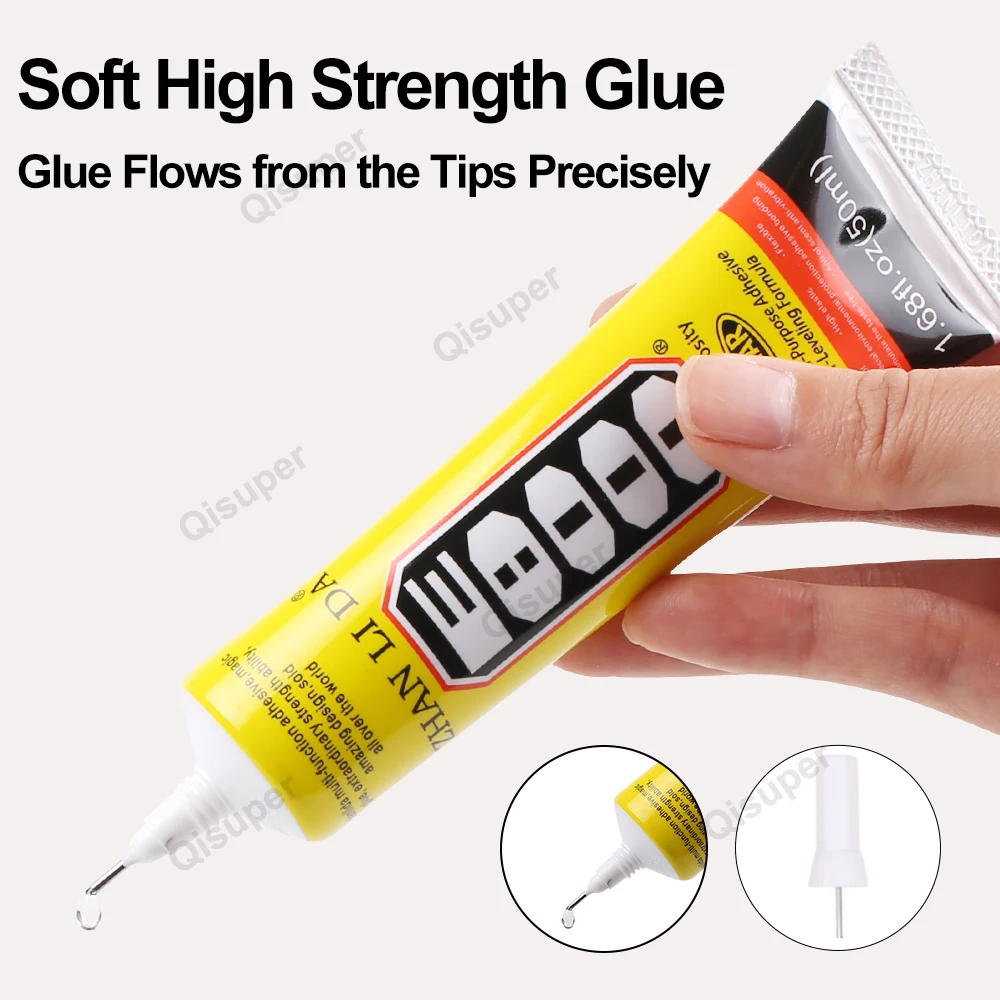 E8000 DIY Model Jewelry Rhinestone Glue Craft Car Leather Wood Textile Cloth Epoxy Adhesive Phone Repair Precision Tip Gem Stone