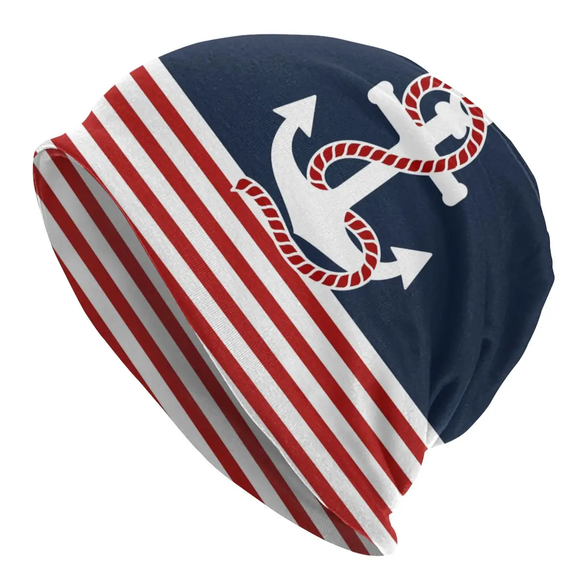 

Fashion Winter Warm Men Women Knit Hat Adult Nautical Stripes And Red Anchor Skullies Beanies Caps Sailing Sailor Bonnet Hats