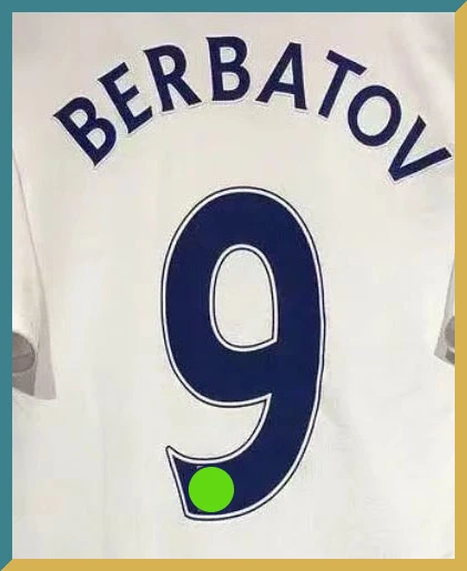 

#9 BERBATOV Nameset Navy Blue Custom Any Name Number Printing Iron On Heat Transfer Soccer Badge Patches