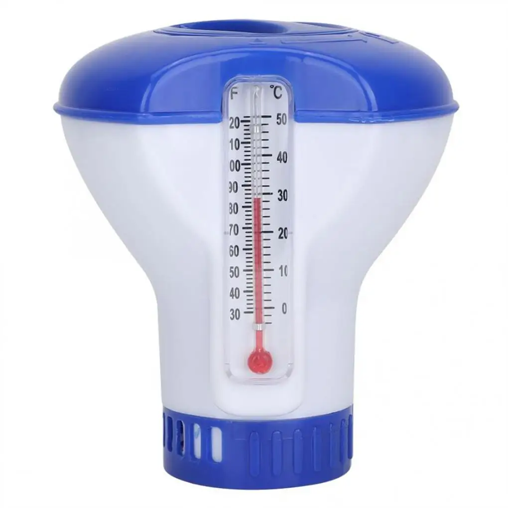 

Automatic Swimming Pool Tablet Dispenser Automatic Chemical Holder Washing Tool with Thermometer for SPA Hot Tub Fountain