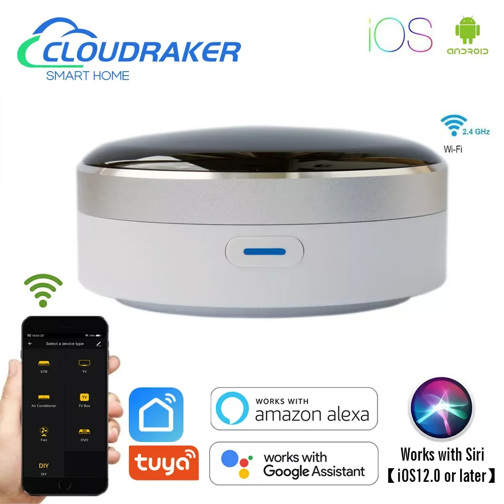

Smart Home Automation WIFI IR Remote Control Works with Alexa Home Siri Voice Intelligent Remote Controller
