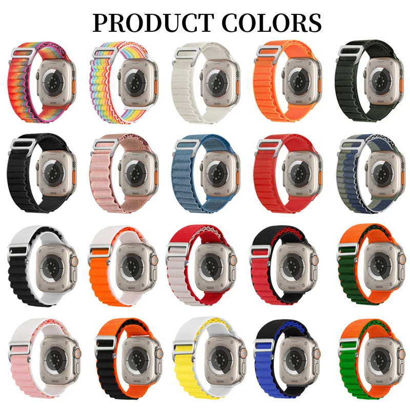Alpine Loop Band for Apple Watch Strap 49mm 44mm 40mm 45mm 41mm 42mm 38mm 40 44 45 mm Correa iWatch Ultra Series 7 6 5 4 3 se 8