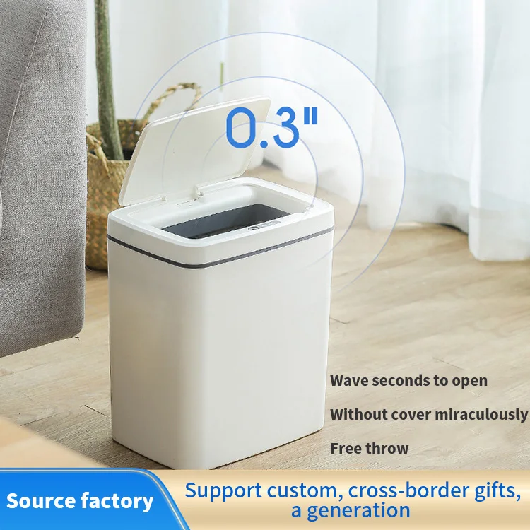 

small waterproof portable sensor built-in lighting smart car trash can with lid