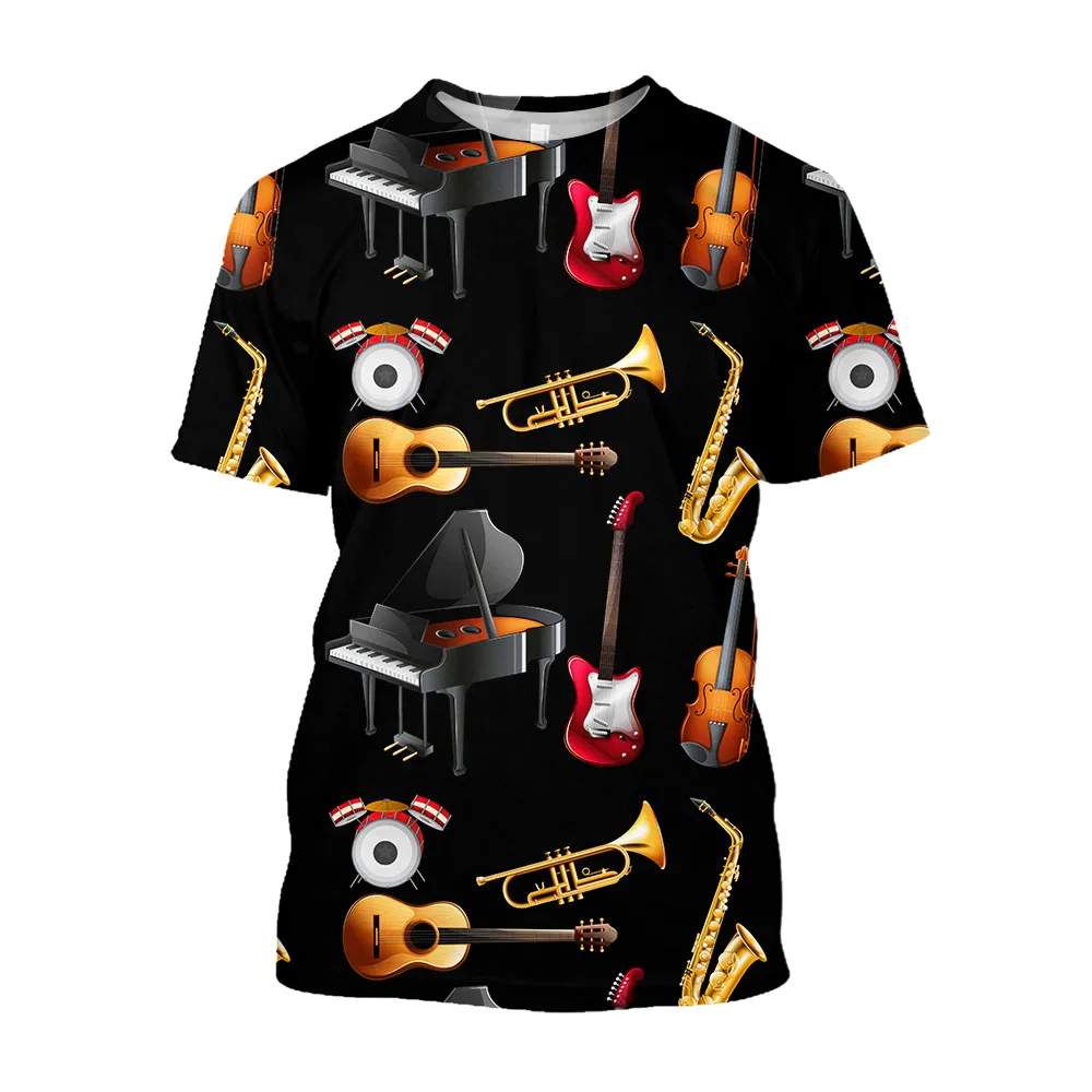 

Jumeast 3D Violin Guitar Printed T-shirts Hip Hop Music T Shirt for Men Streetwear Casual Y2K Harajuku Fashion Clothes T-shirty