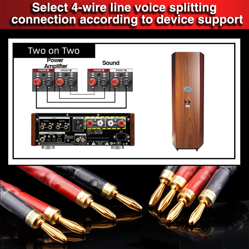 Кабель Динамика 4-4 типа банан аудиокабель Hi-Fi высококачественный аудиоусилитель