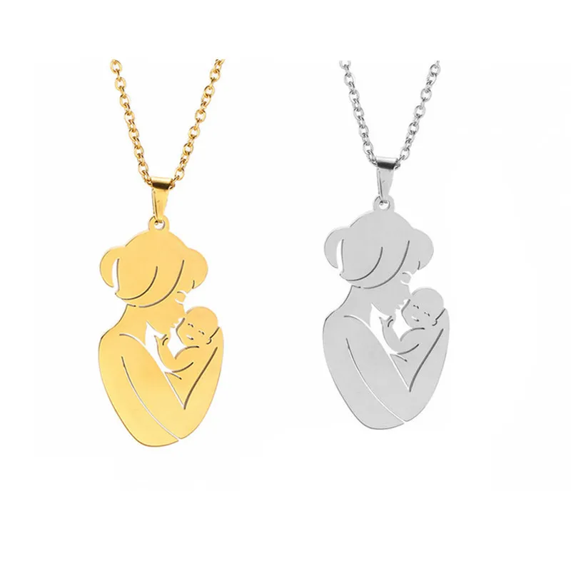 

Fashion Personalized Baby Mother Necklace Mother Day Mom Kid Chain Mother's Day Gift For Women Man Stainless Steel Jewelry