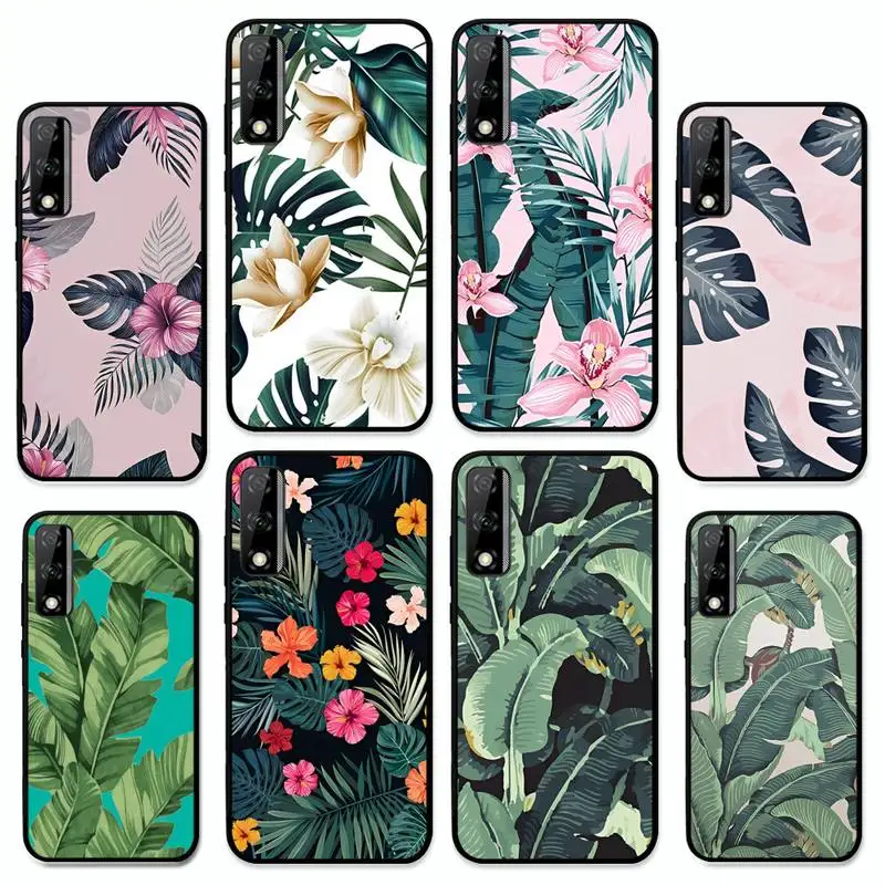 

Hot Art Flowers Banana Leaf Phone Case for Huawei Y 6 9 7 5 8s prime 2019 2018 enjoy 7 plus