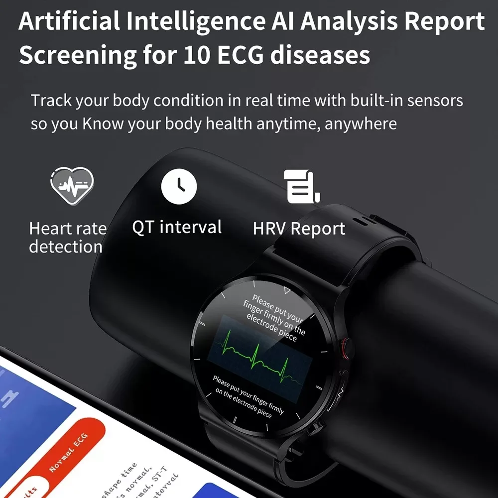 

2022 New Smart watch Men 360*360 HD Full Touch Screen Fitness Tracker Smart Watch Men ECG+PPG Heart Rate Monitor Blood Pressure