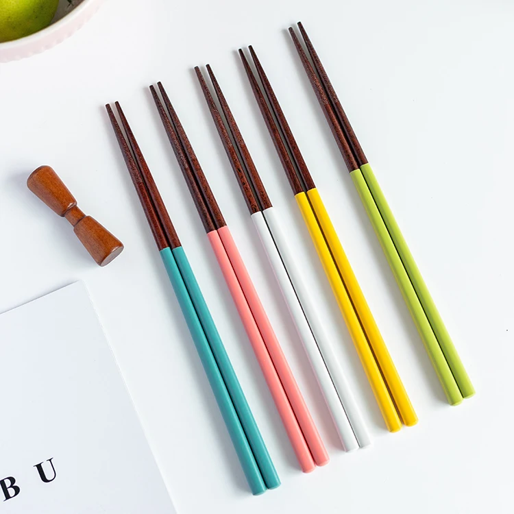 Macaron Kawaii Chopsticks Set Candy Color Chop Stick Reusable Food Sticks Sushi Bento Accessories Kitchen Tableware Dinnerware