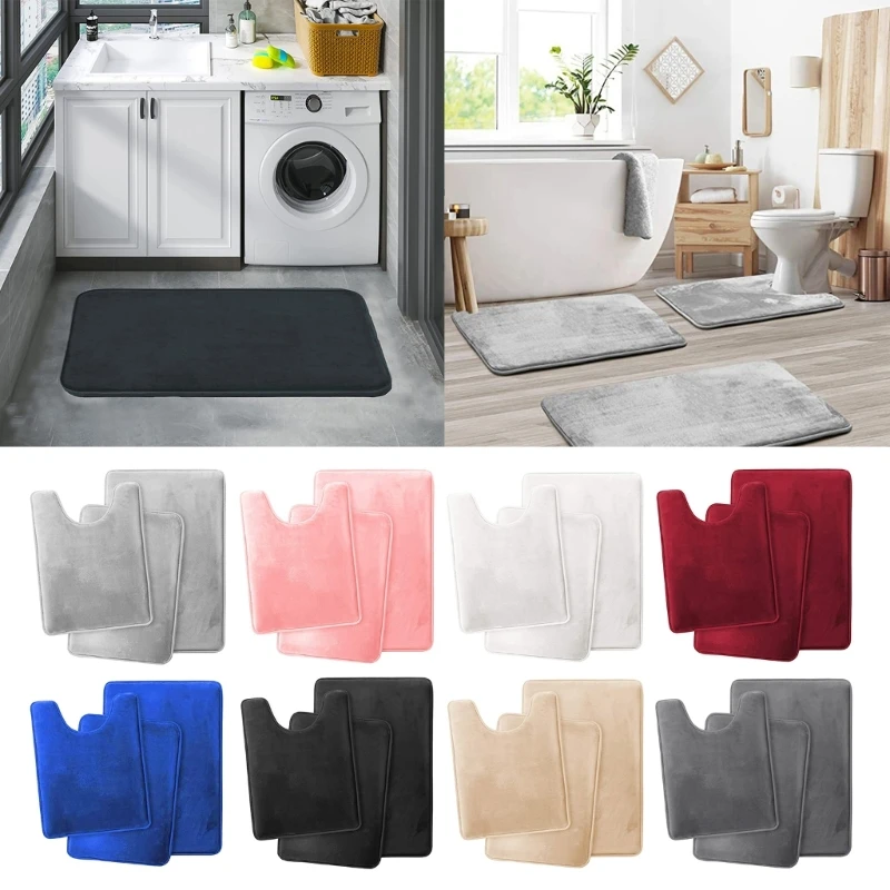 

Набор из 3 ковриков для ванной, коврик для унитаза, нескользящие коврики для душа, украшения для дома и отеля