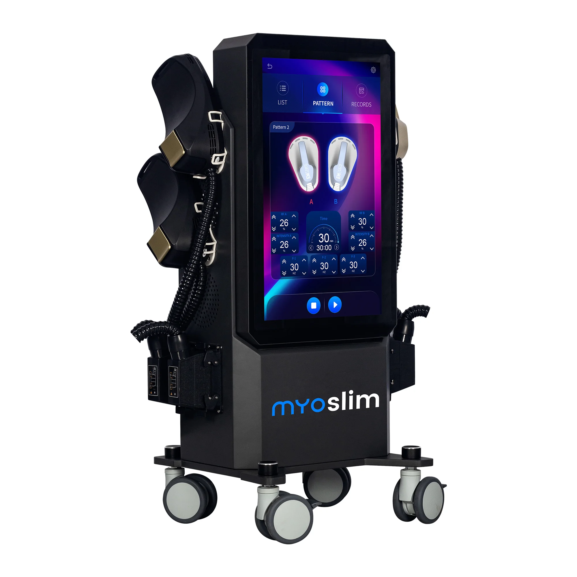 Фото Новая усовершенствованная модель MYOslim PRO 6500W NEO Nova: аппарат для коррекции фигуры, EMS, EMT, RF, стимулятор тазового дна, для подтяжки ягодиц, салонное оборудование №5