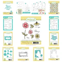 spring layering flower patch background cut dies stencils happy mothers day sentiments stamps diy 2022 scrapbook gift card decor