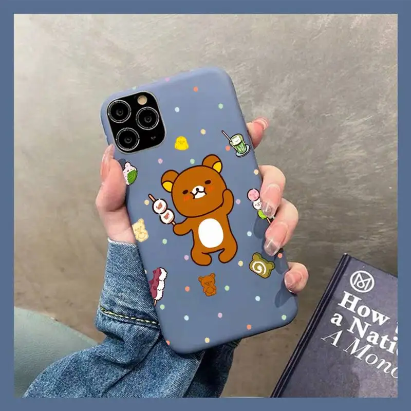 Чехол для телефона Rilakkuma iPhone 11 12 13 Mini Pro Xs Max 8 7 6 6S Plus X XR однотонный чехол