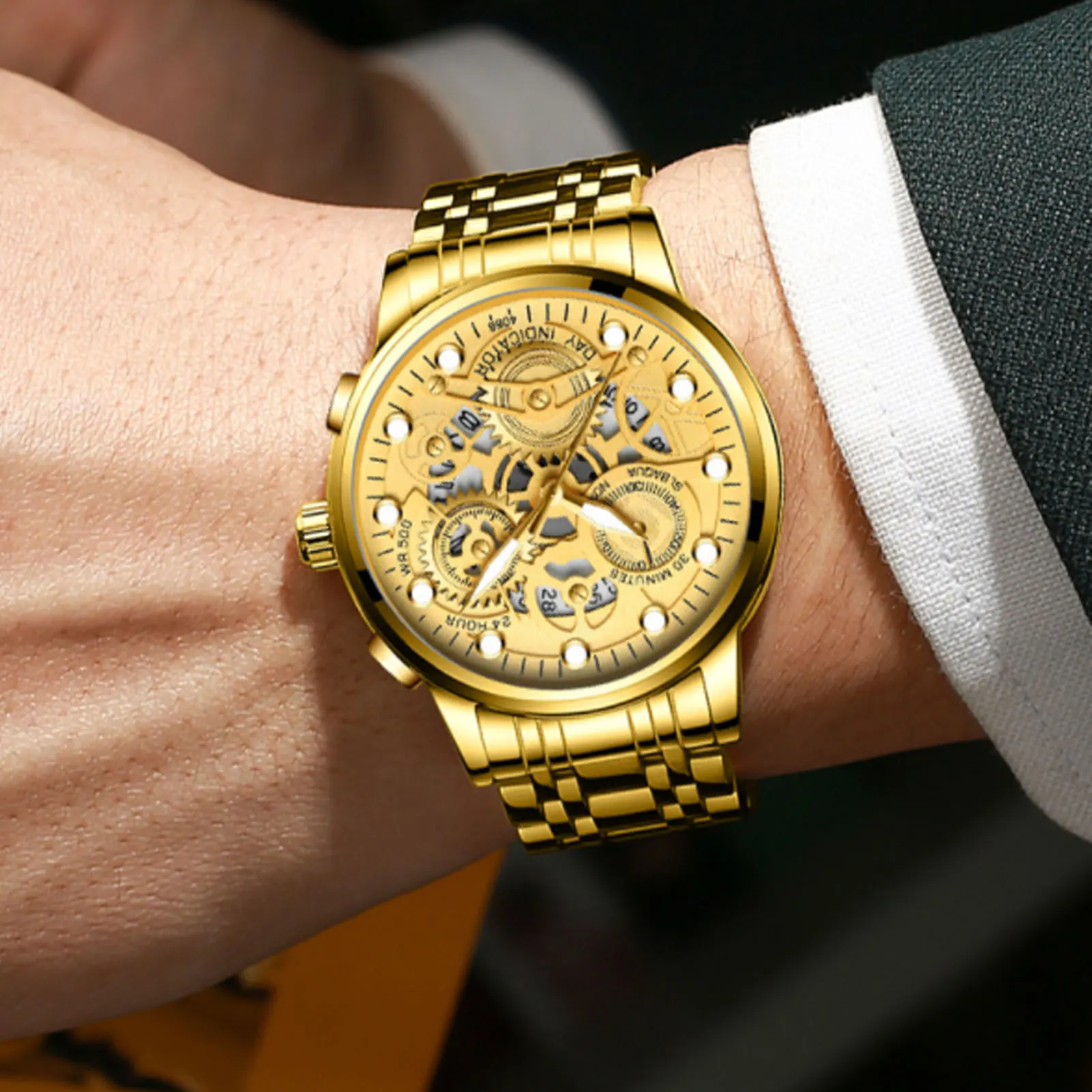 

Student Luminous Stylish Quartz Watch Round Dial Smooth Movement Casual Watch for Outside Office Business Meeting H9