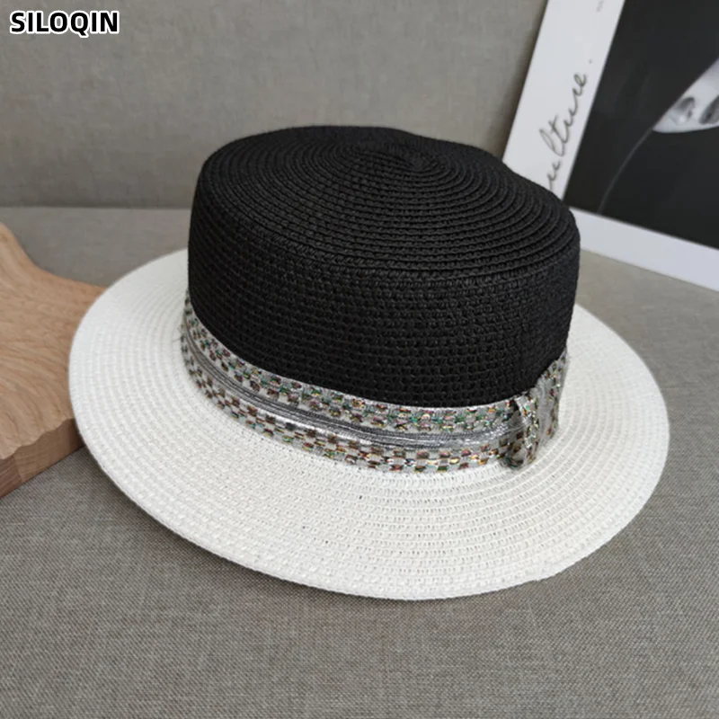

2022 New Summer Ladies Sun Hat Girl Straw Hat Anti-UV Shade Beach Hat Panama Hats Womens Fedora Hat Sombrero Millinery Chapeu