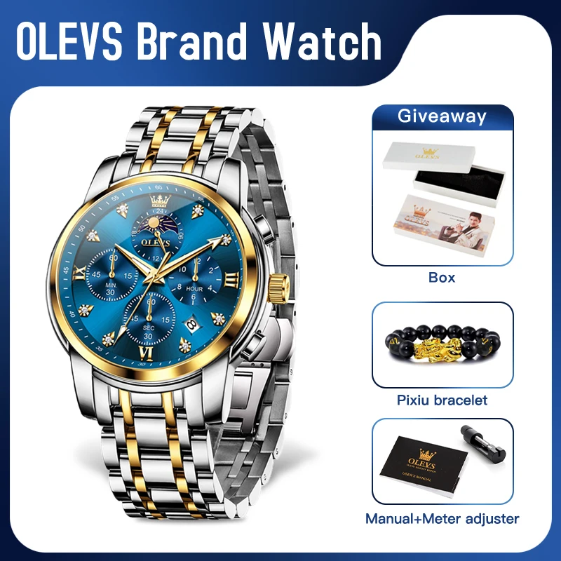 Мужские кварцевые наручные часы OLEVS 3655 цвет в ассортименте
