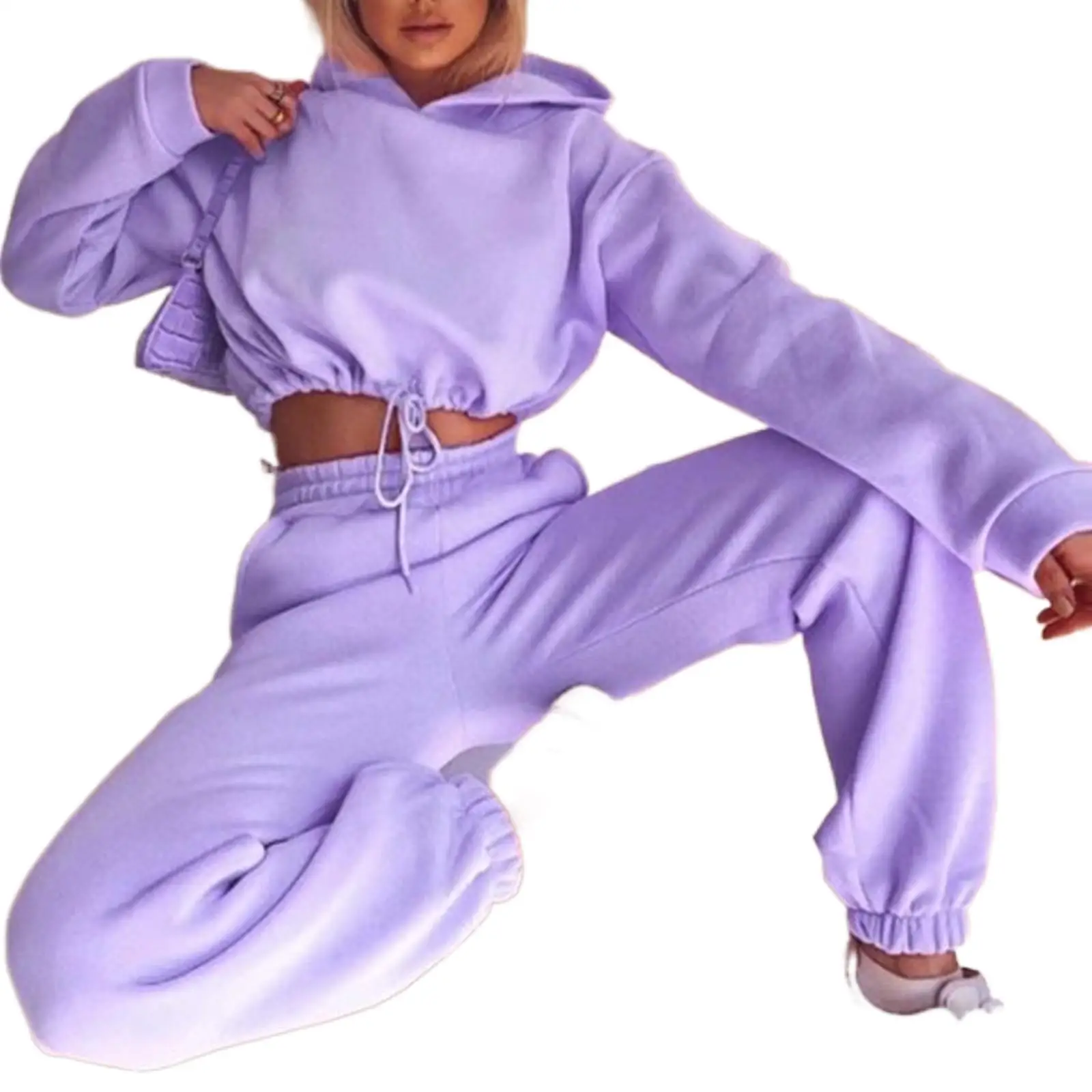 

Women's Sport 2 Piece pullover pantsuit 2020 Family Tracksuit Pantsuit Solid casual tracksuit