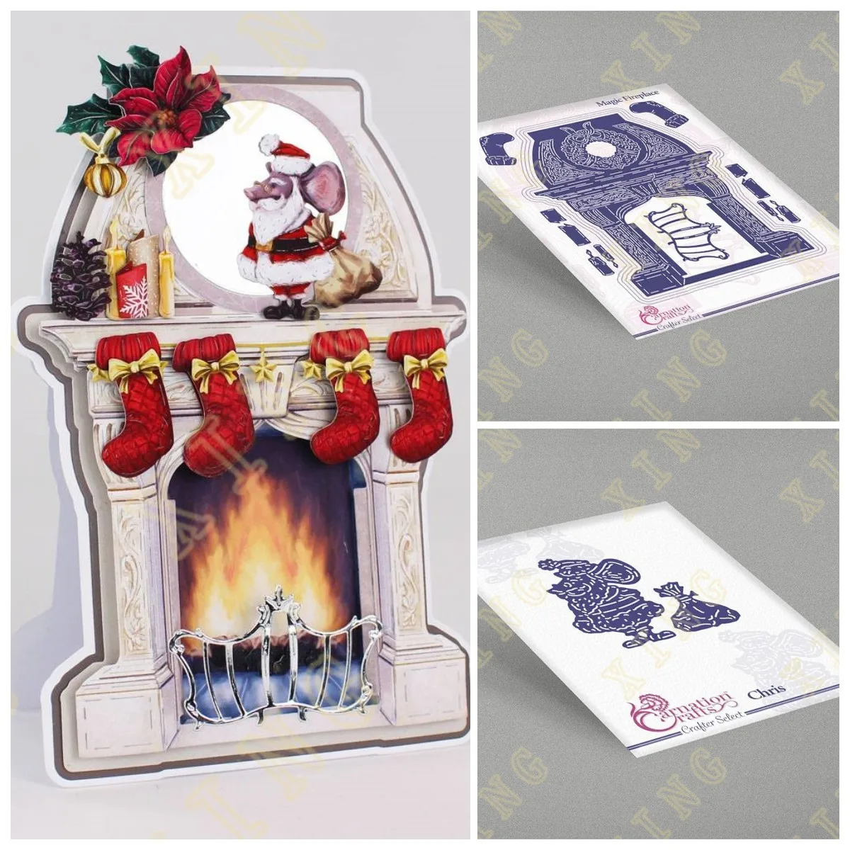 

New Christmas Magic Fireplace Card Shape Metal Cutting Dies Scrapbook Diary Decoration Stencil Embossing Template Diy Handmade