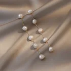 Женские серьги-подвески с натуральным пресноводным жемчугом, в винтажном стиле