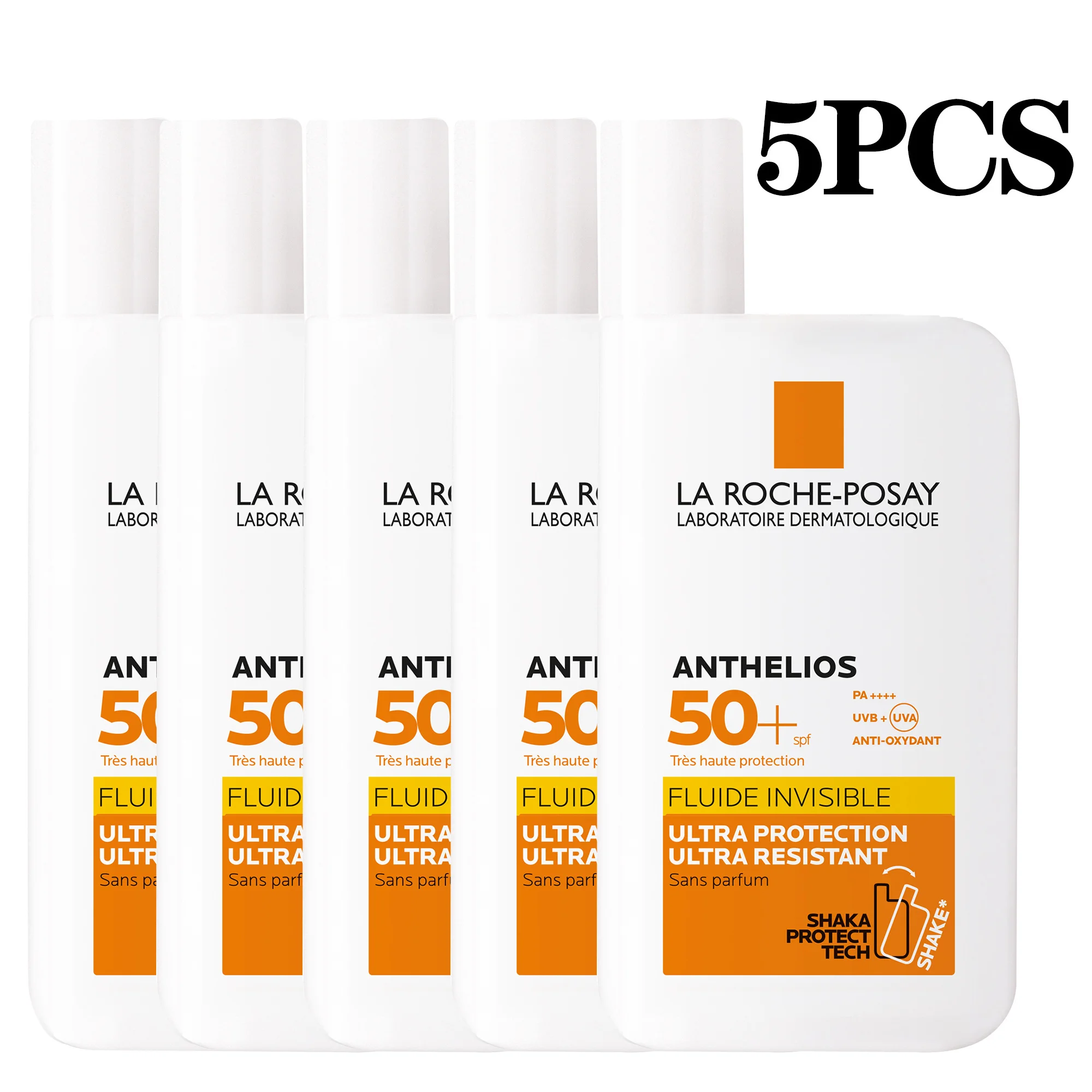 

5PCS La Roche Posay Sunscreen SPF 50+ Face Sunscreen Oil-Free Ultra-Light Fluid Broad Spectrum Universal No-Tint Body Sunscreen