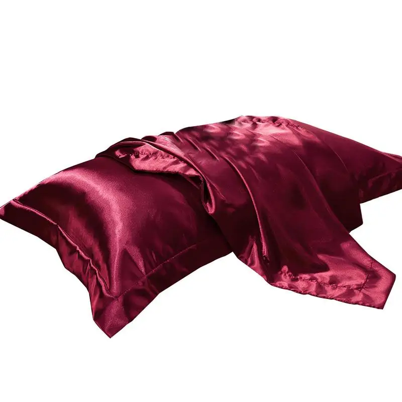 

2Pcs Pillowcase Silk Pillow Cover Silky Satin Pillowcase Comfortable Mulberry Silk Pillow Case Home Bedding Decor 19X29in