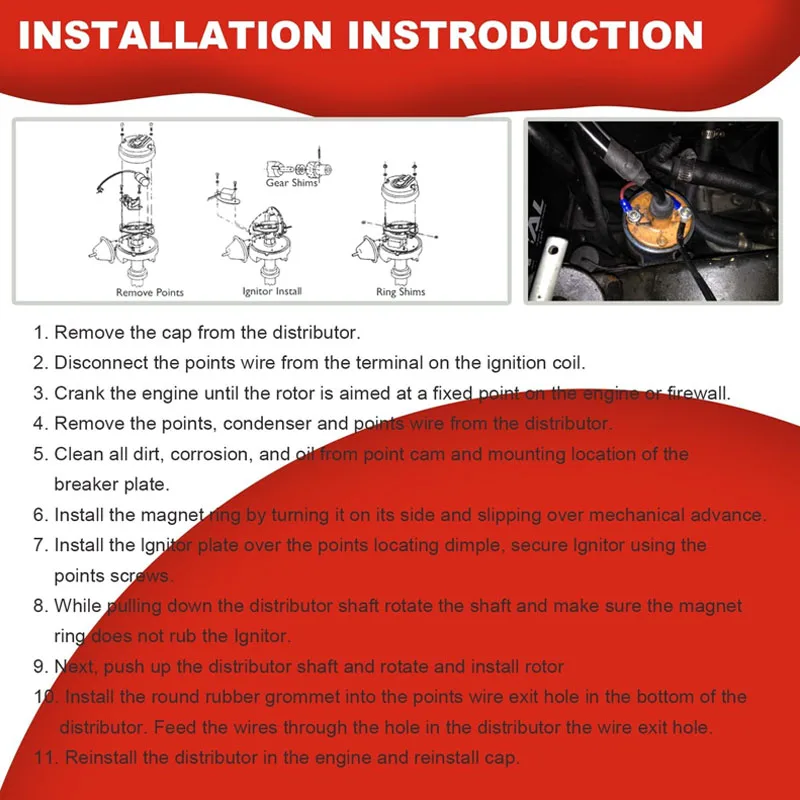 Комплект для преобразования электронного зажигания 1181 подходит PerTronix 8-Cyl одна
