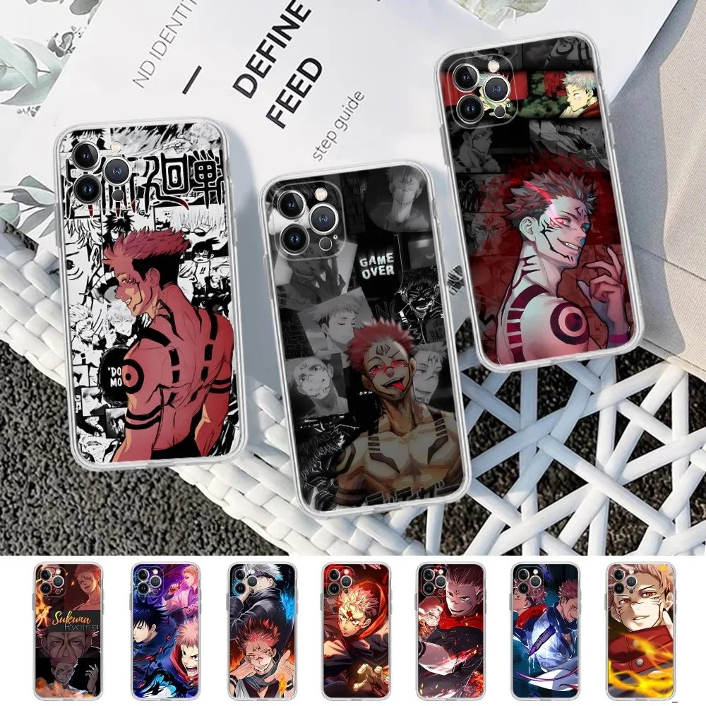 

Anime Jujutsu Kaisen RyomenSukuna Phone Case iPhone 15 14 11 12 13 Mini Pro XS Max Cover 6 7 8 Plus X XR SE 2020 Funda Shell