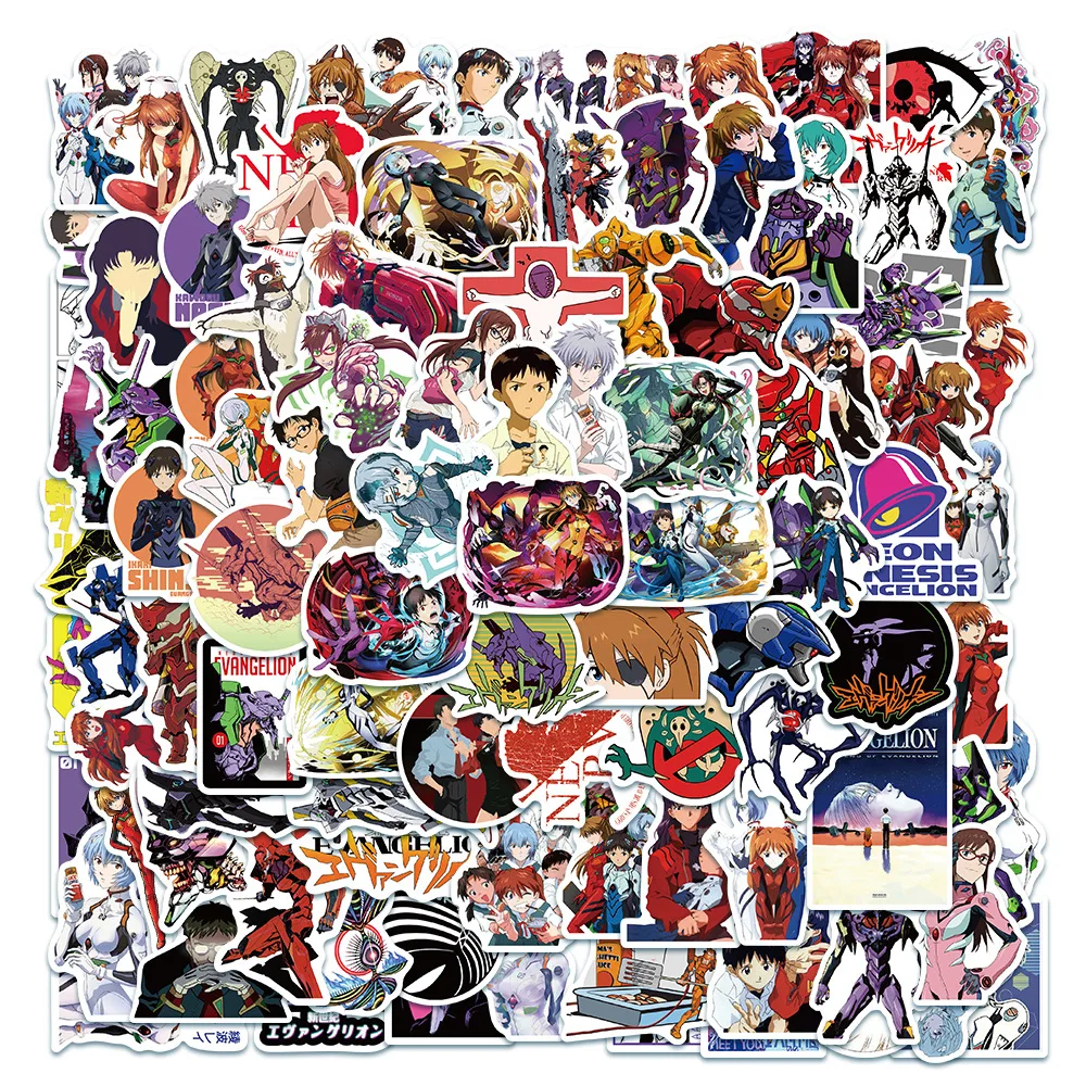 

10/50/100Pcs Anime Evangelion Cartoon Graffiti Cool Sticker for Laptop Car Motorcycle DIY Cute Decor Stickers Decals Kids Toy