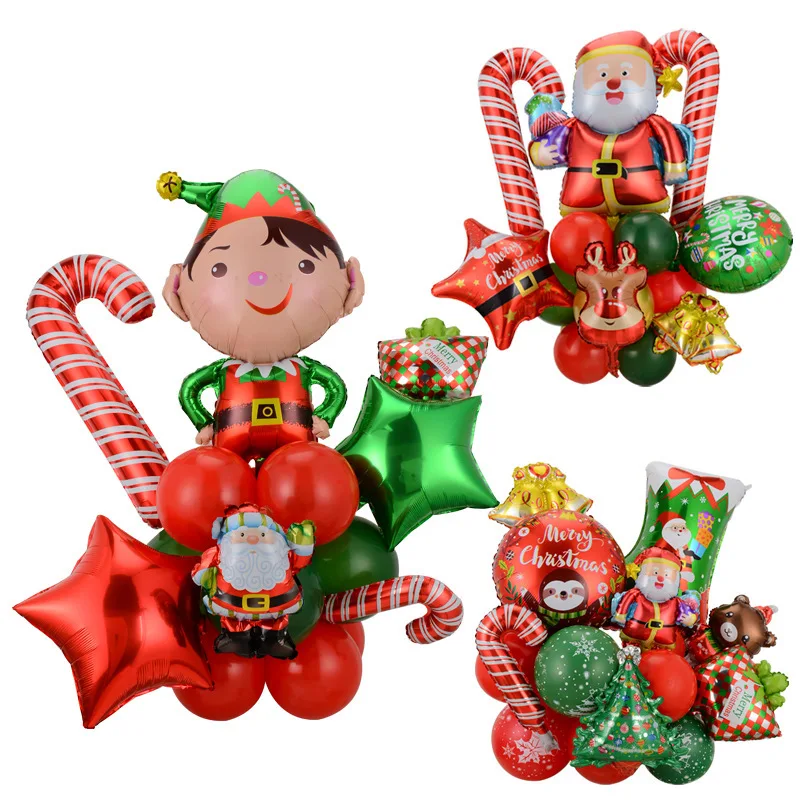 

25pcs/set Christmas Santa Claus Snowman Elf Elk Foil Balloons Set New Year Christmas Balloons Home Xmas Party Decoration 2023