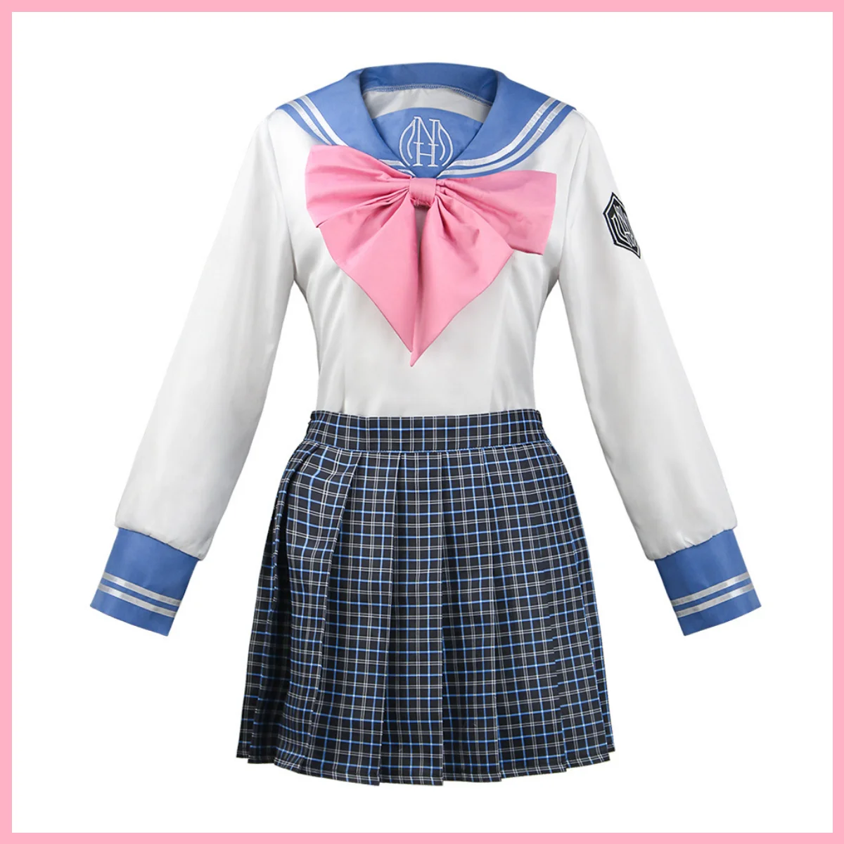 Фото Игра Maizono Sayaka, карнавальный костюм, японская школьная форма JK, розовый клетчатый комплект моряка, парик для взрослых женщин, сексуальный карнавальный костюм №2