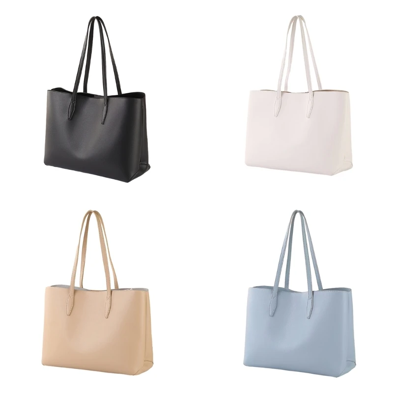 

Shopping Shoulder Bag Large Capacity Tote Bags Women Girl PU Bag Lady Purse Fashion Casual Solid Color Shopper Handbag