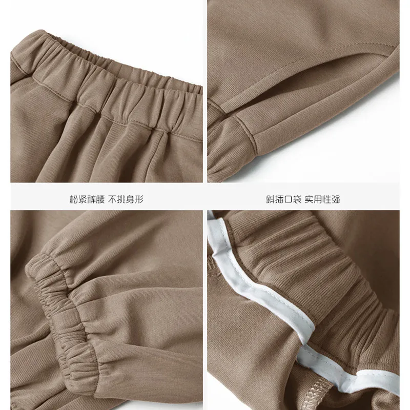 Повседневные брюки для мальчиков в Корейском стиле осень 2024 Детские однотонные