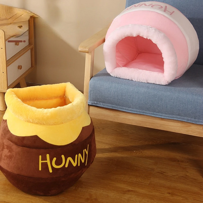 

Warm Pet Cat bed Dog Bed Honey Jar Pet Bed Winter Pet Supplies For Puppy Cat Bed warm and thick cat bed