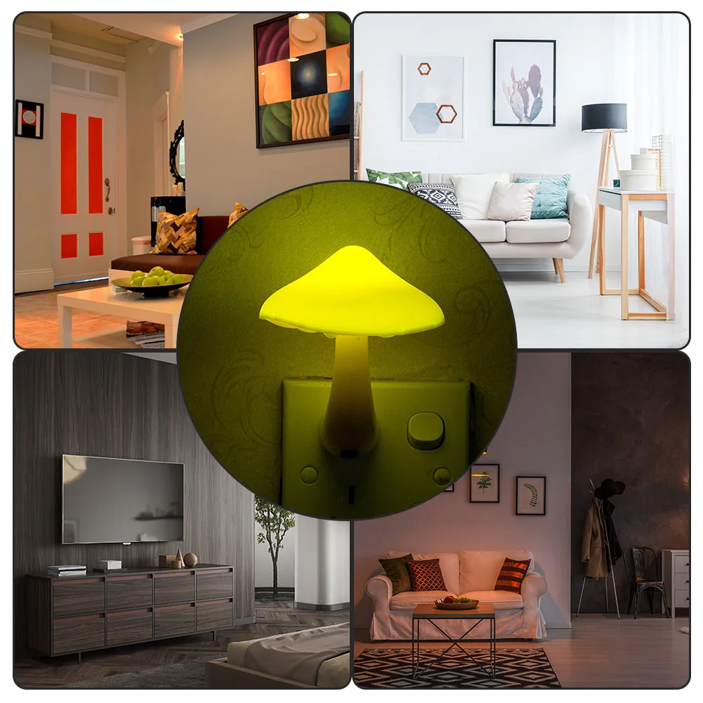 

Креативный ночник в виде грибов с датчиком управления, энергосберегающий светодиодный ночсветильник в виде грибов с вилкой Стандарта США/Е...