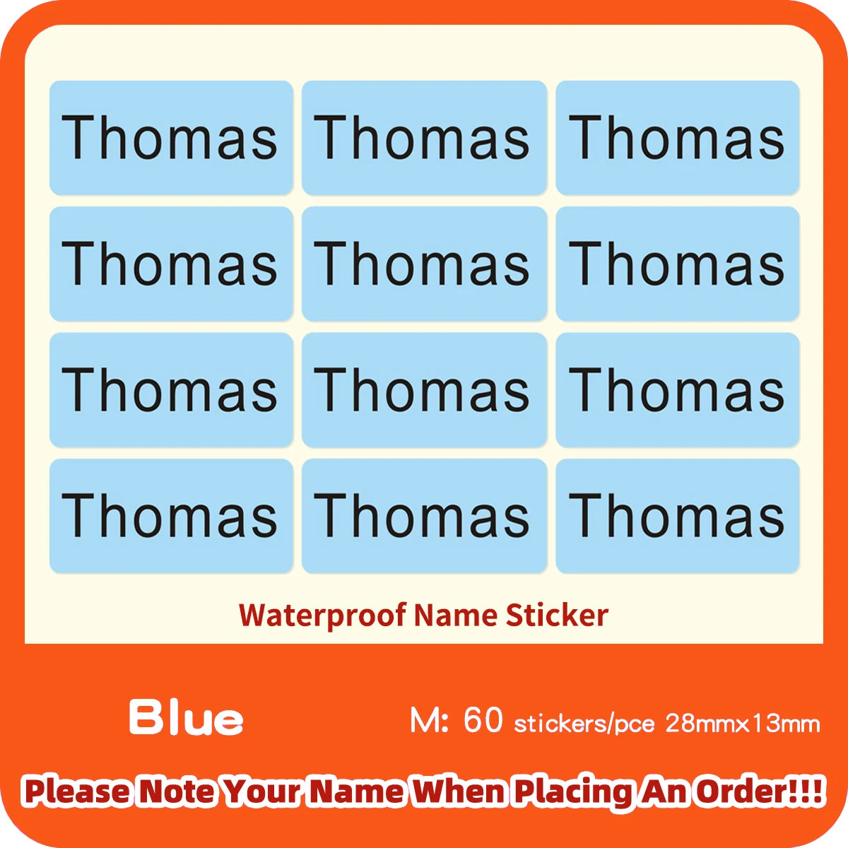 

Водонепроницаемые именные наклейки Ey