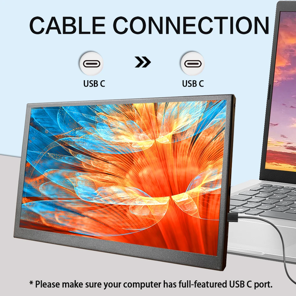 Портативный монитор LESOWN 2K 8 9-дюймовый USB-C HDMI 1920x1200 IPS ЖК-дисплей с сенсорным