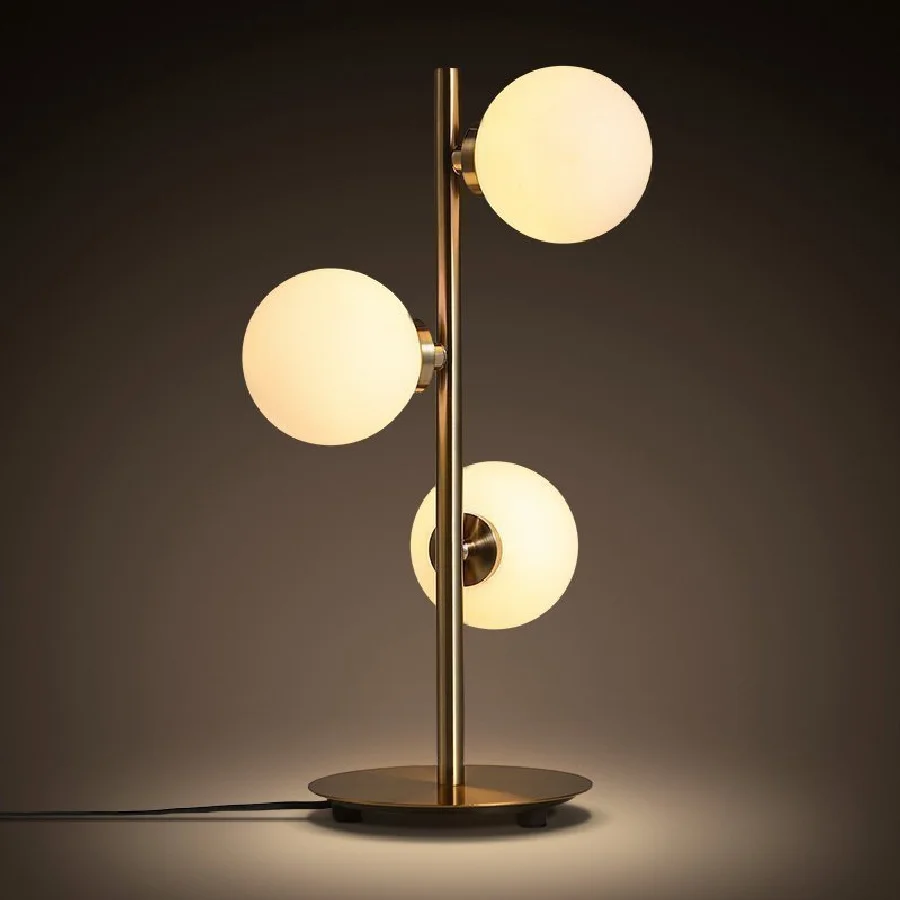 

Nodic Minimalism 3 Light Glass Globe G4 Led Table Lamp AU/EU/US Plug Brush Metal Lustre Luminaria Desk Lamp Study Room Read Lamp