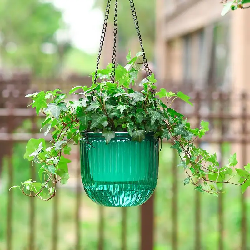 

Hanging Flowerpot Self Absorbing Water Planter Thickened Plastic Plants Hydroponic Plant Vases Flower Pot Wall Bonsai Decor