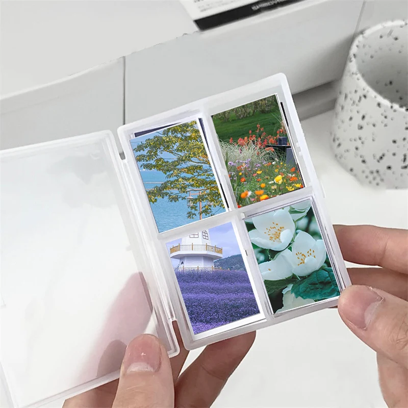 

Transparent Photo Certificate Storage Box Classification Grid Box Collect Case Frosted Sub-package Desktop Stationery Organizer