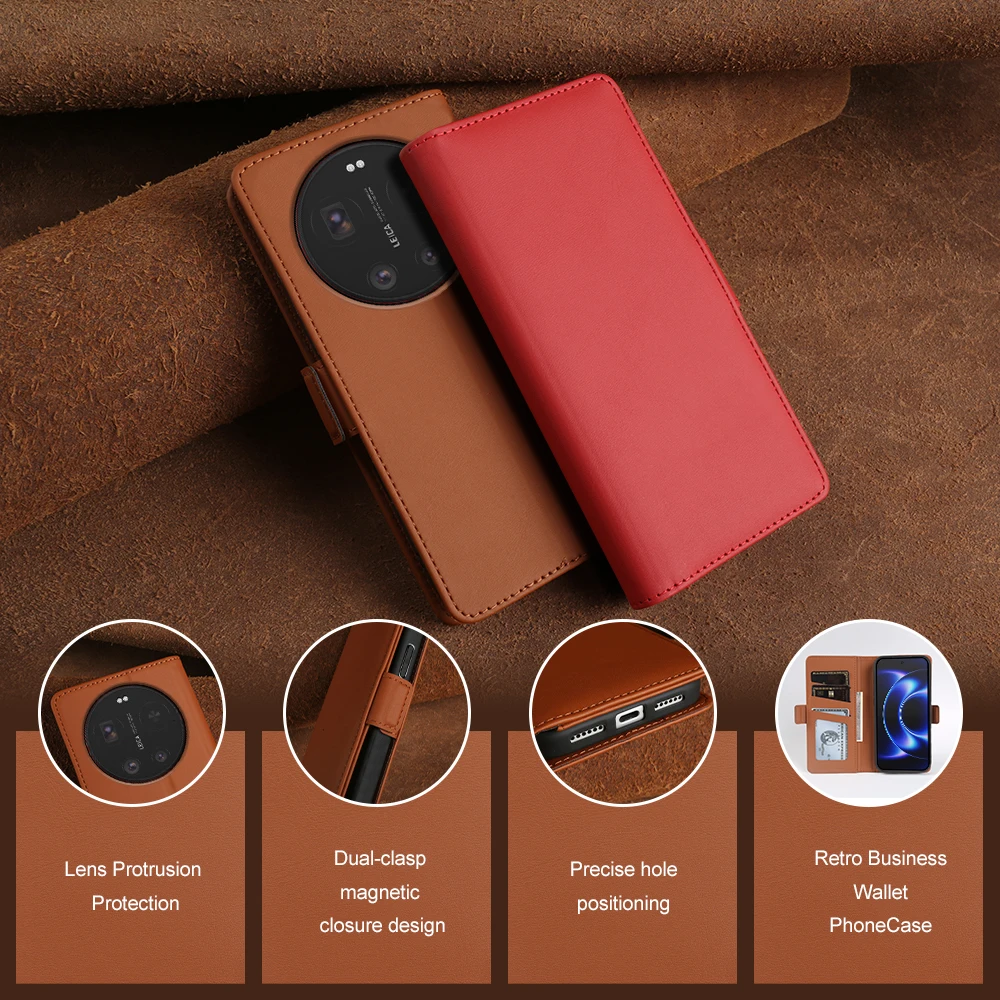 Фото Премиальный кожаный чехол-флип для Xiaomi 17 15 Ultra Pro Max 12 11 lite 12X 12S 12T 13T 14T 15s 15T 17T Pro, чехол-кошелек для телефона №1