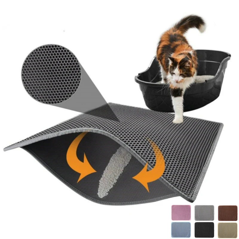 

Cat Litter Mat Clean Pad Products for Cats Waterproof EVA Double Layer Cat Litter Trapping Pet Litter Box Mat Pet Supplies