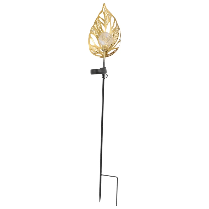 

Solar Garden Light Art Metal Leaf Warm White LED Solar Powered Outdoor Garden Lights Yard Decoration Stake Light Lawn