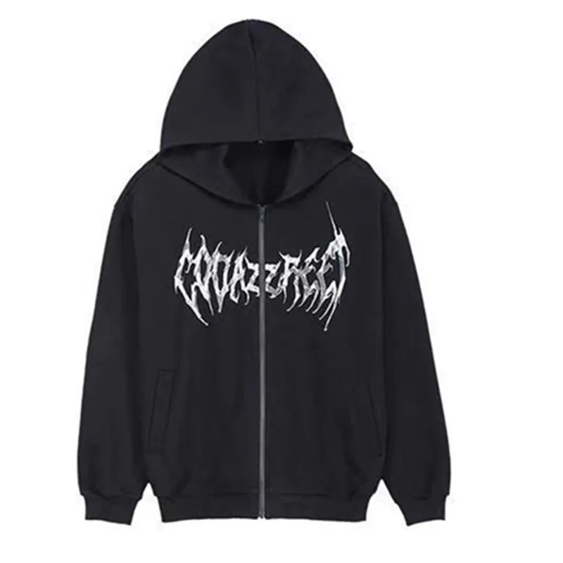 Streetwear Women's Sweatshirts Zip Hoodie Y2K Tops Oversized Girls Retro Gothic Woman Clothes Harajuku Butterfly Print |