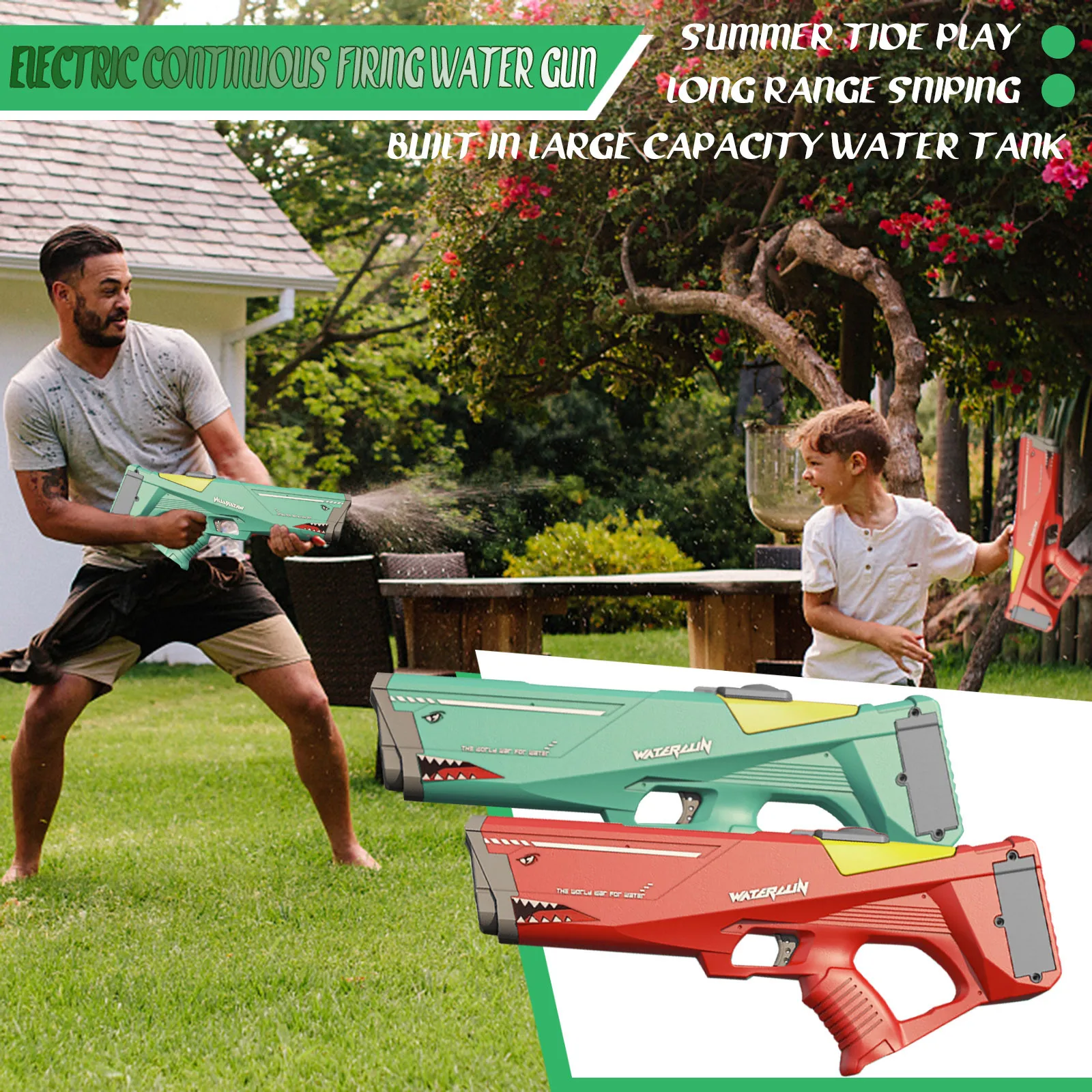 

Electric Water Gun Large High Pressure Pistol Children Blaster Beach Toys Summer Swimming Pool Outdoor Water Games Kids Boy Gift