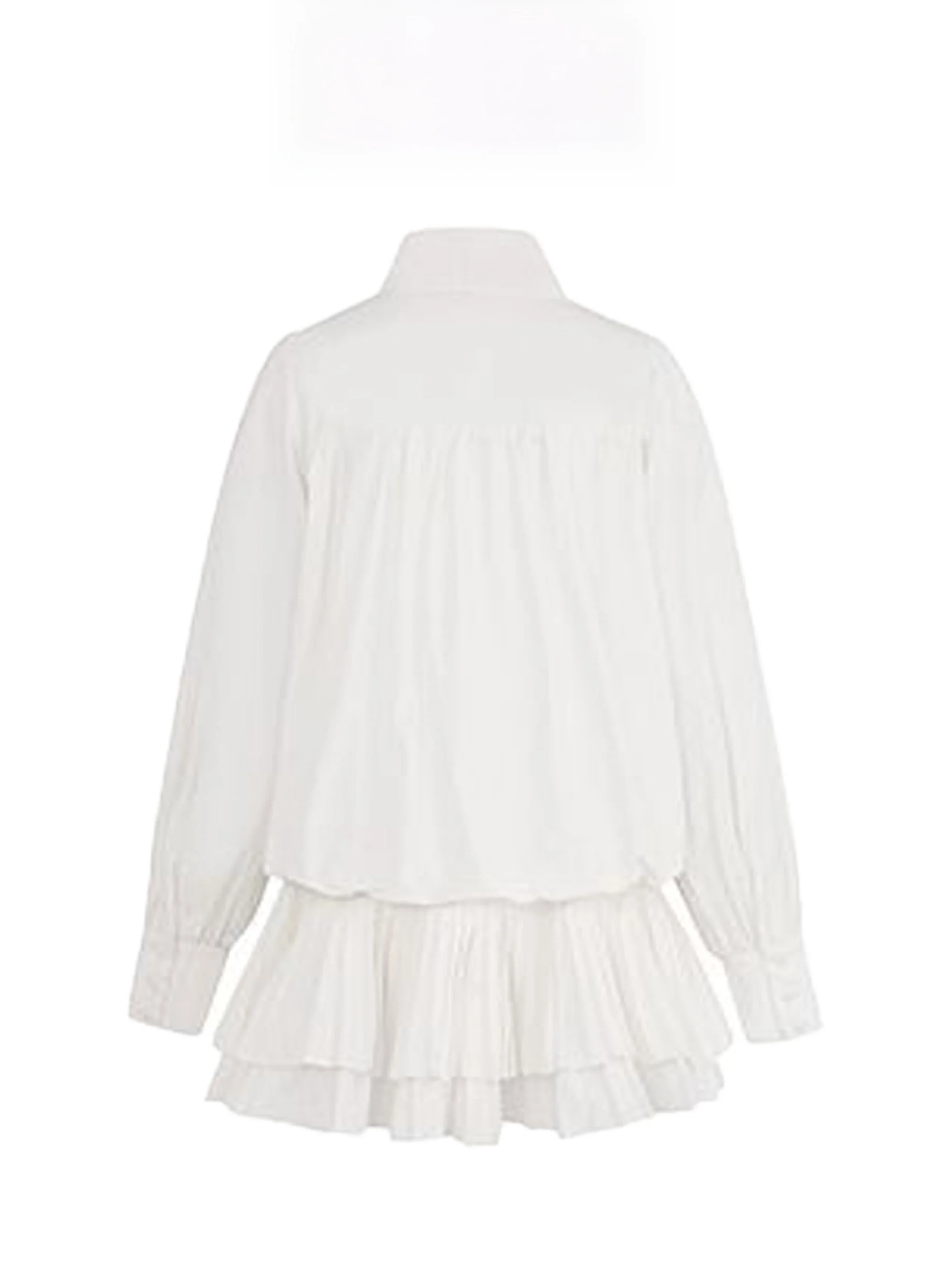 Плюс размер Niny Jia Белое плиссированное платье-рубашка на шнуровке с длинными