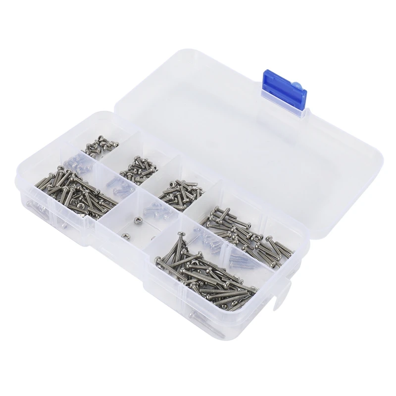 

230Pcs M2 304 Stainless Steel Hex Socket Button Head Cap Bolts Screws Nuts Kit