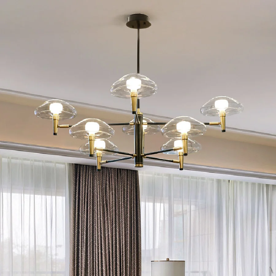 

Post Modern Creative Jellyfish Chandelier Nordic Simple Living Room Dining Room Bedroom Lamp Theme Hotel Glass Iron Chandelier