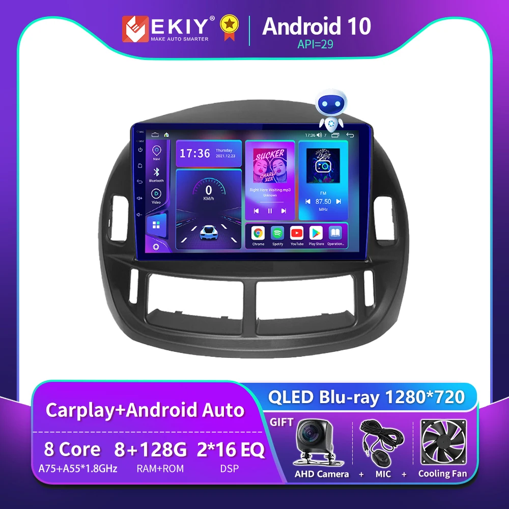 

EKIY T900 для Toyota Previa LHD 2003-2008 Автомобильный радиоприемник Android 10 GPS-навигация Стерео QLED Мультимедийный плеер CarPlay Головное устройство